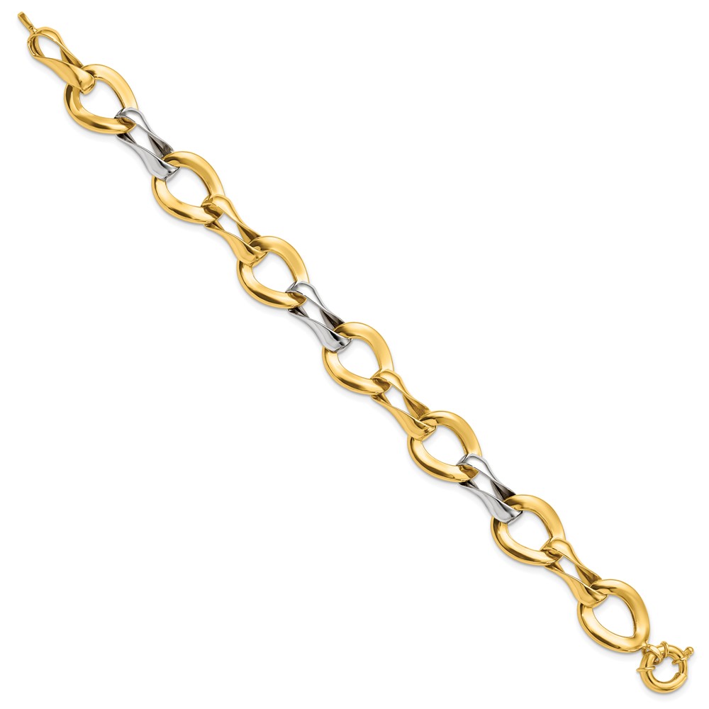 14K Yellow Gold Polished Link Bracelet Image 2 Lennon's W.B. Wilcox Jewelers New Hartford, NY