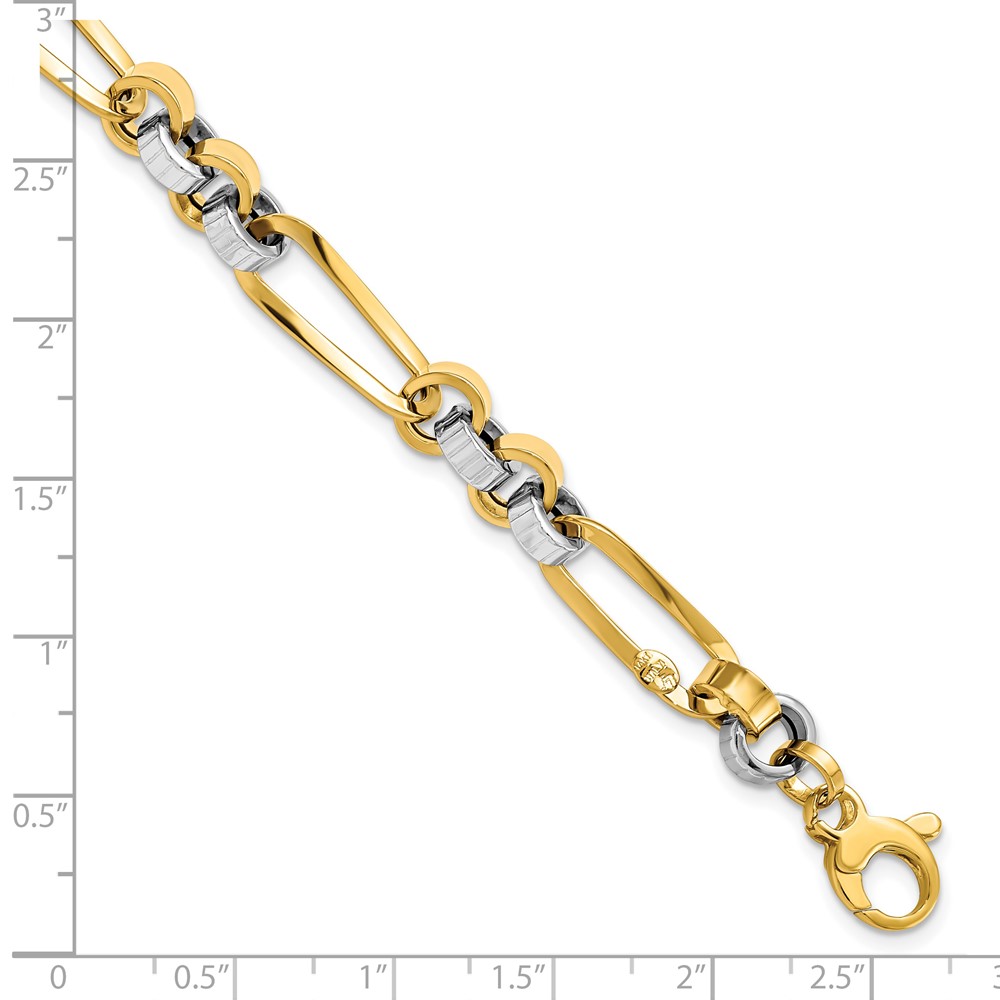 14K Two-Tone Gold Polished Link Bracelet Image 3 Johnson Jewellers Lindsay, ON