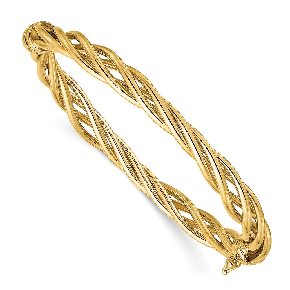 14K Yellow Gold Polished Twisted Bangle Bracelet Raleigh Diamond Fine Jewelry Raleigh, NC