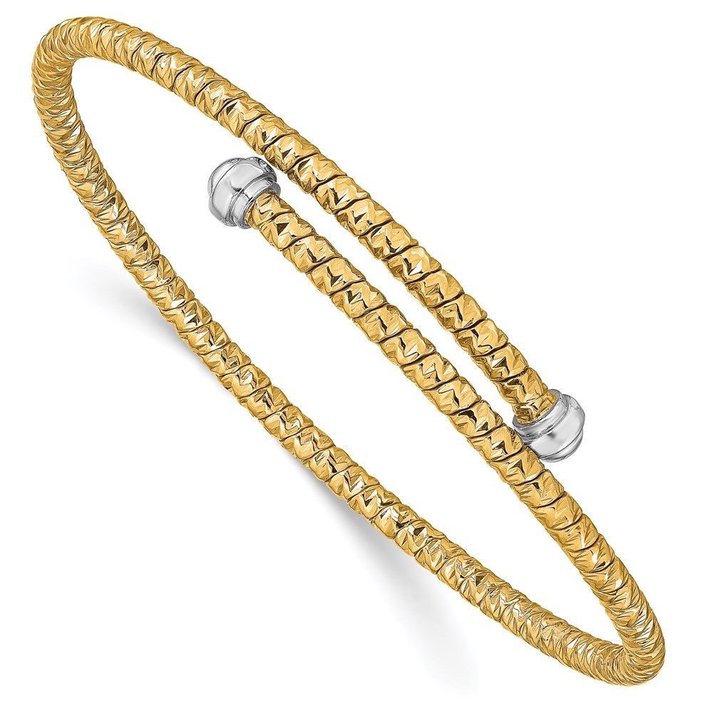 14K Two-Tone Gold Polished Bangle Bracelet Lennon's W.B. Wilcox Jewelers New Hartford, NY