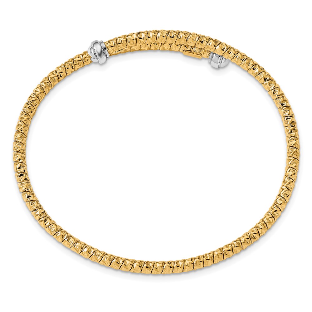 14K Two-Tone Gold Polished Bangle Bracelet Image 2 Raleigh Diamond Fine Jewelry Raleigh, NC