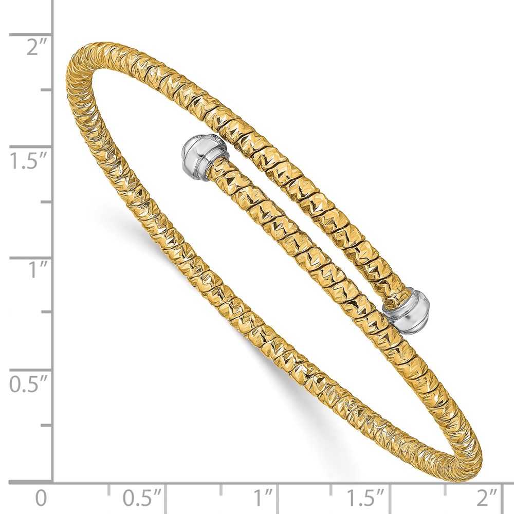 14K Two-Tone Gold Polished Bangle Bracelet Image 3 Johnson Jewellers Lindsay, ON