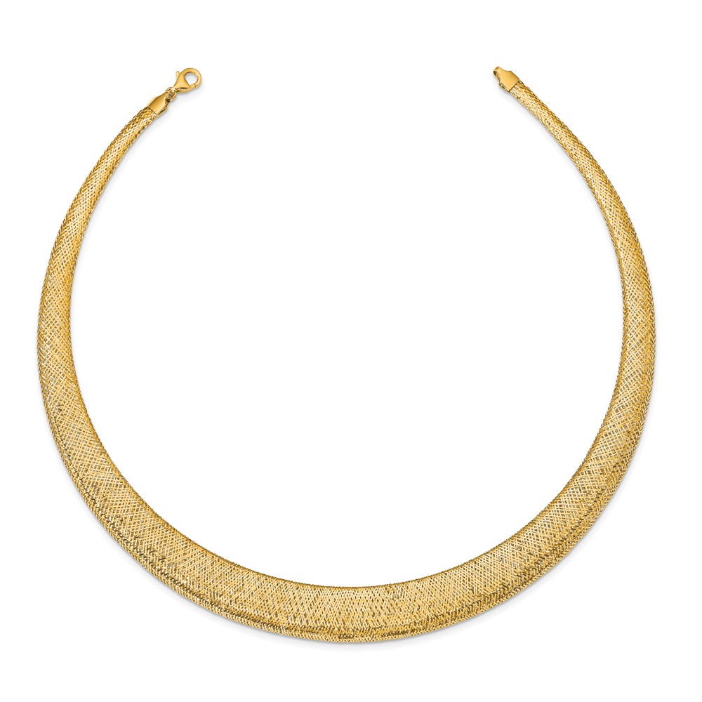 14K Yellow Gold Polished Textured Necklace Image 2 Johnson Jewellers Lindsay, ON