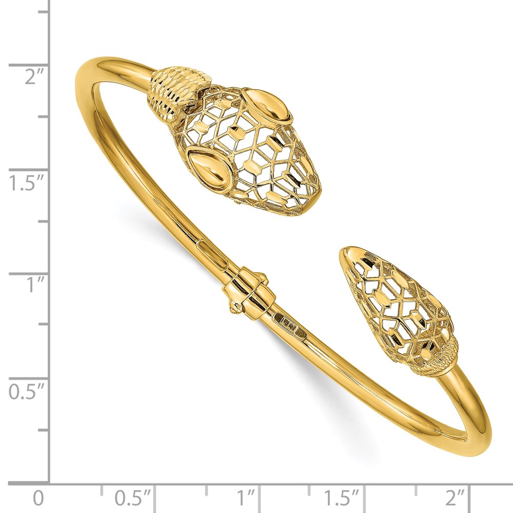 14K Yellow Gold Polished Bangle Bracelet Image 3 Raleigh Diamond Fine Jewelry Raleigh, NC