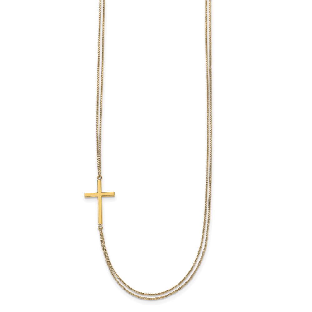 Polished 14k Yellow Gold USA Necklace