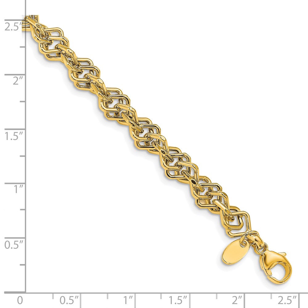 14K Yellow Gold Polished Link Bracelet Image 3 Johnson Jewellers Lindsay, ON
