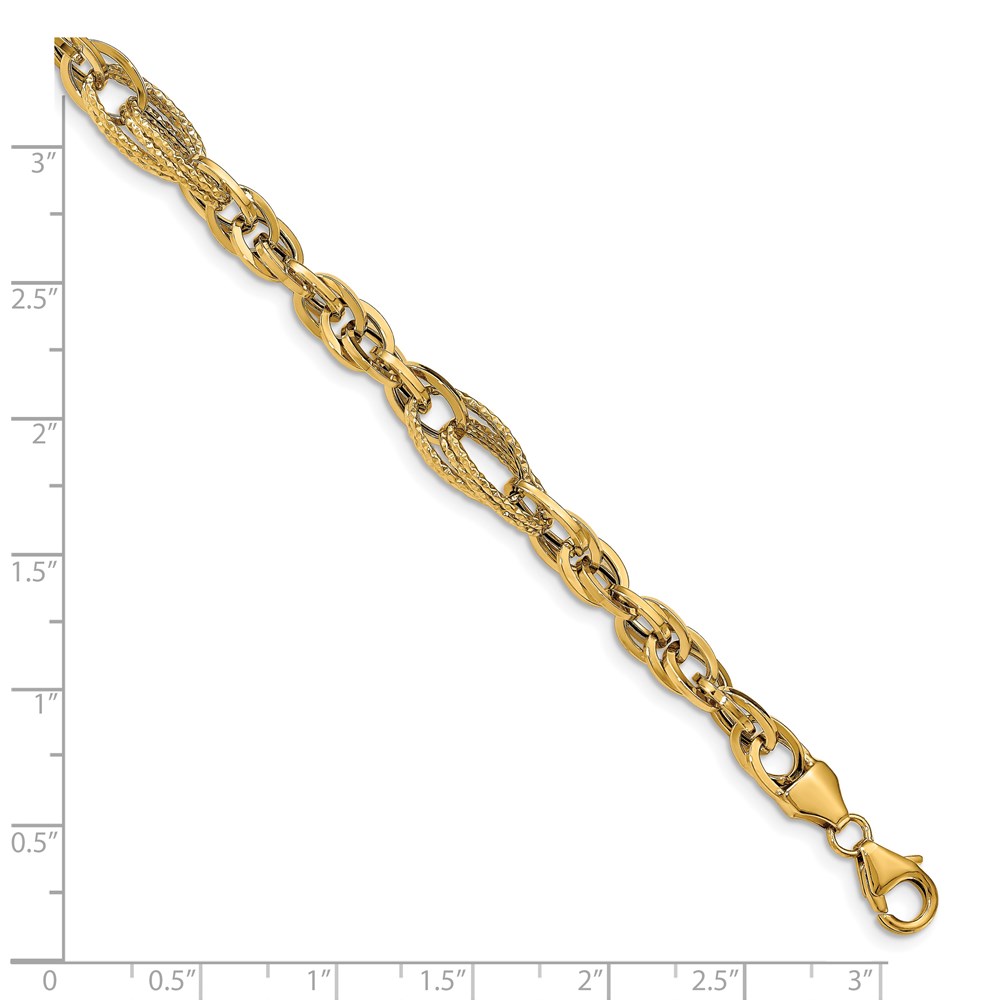 14K Yellow Gold Link Bracelet Image 2 Raleigh Diamond Fine Jewelry Raleigh, NC