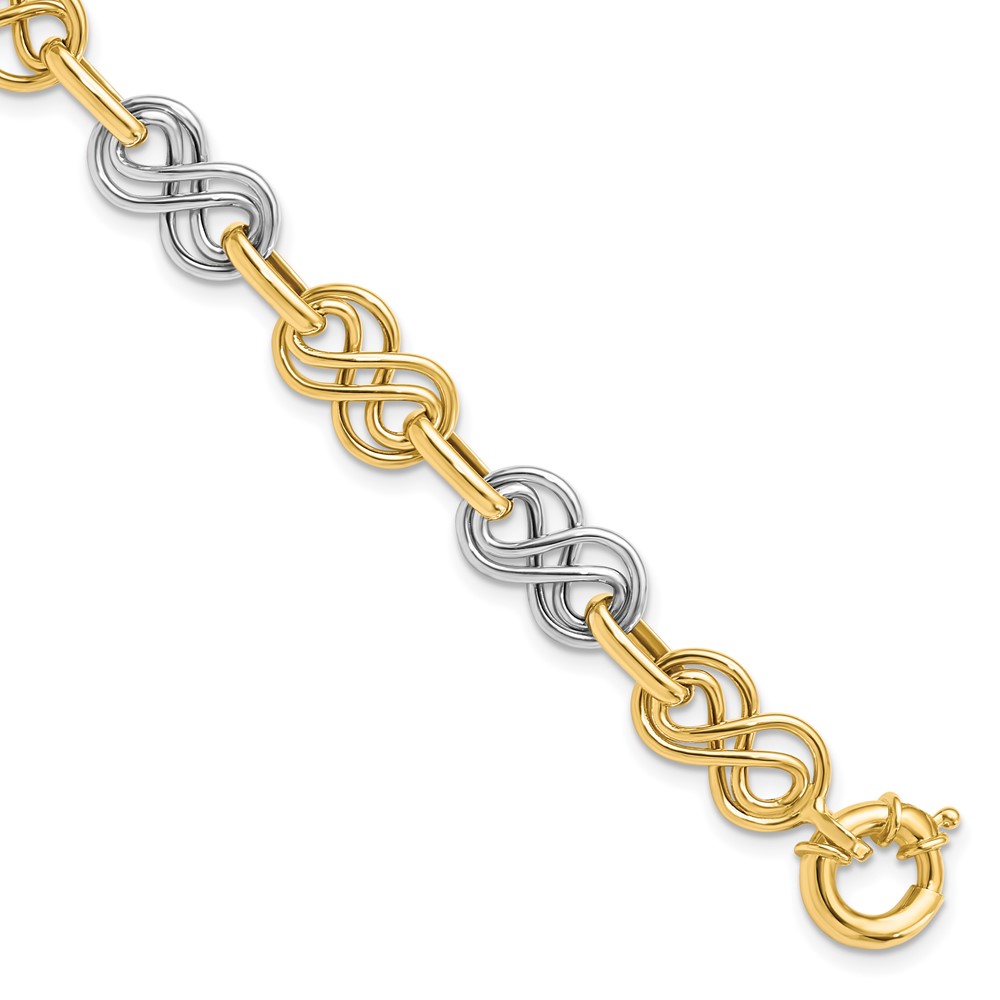 14K Two-Tone Gold Polished Bracelet Johnson Jewellers Lindsay, ON