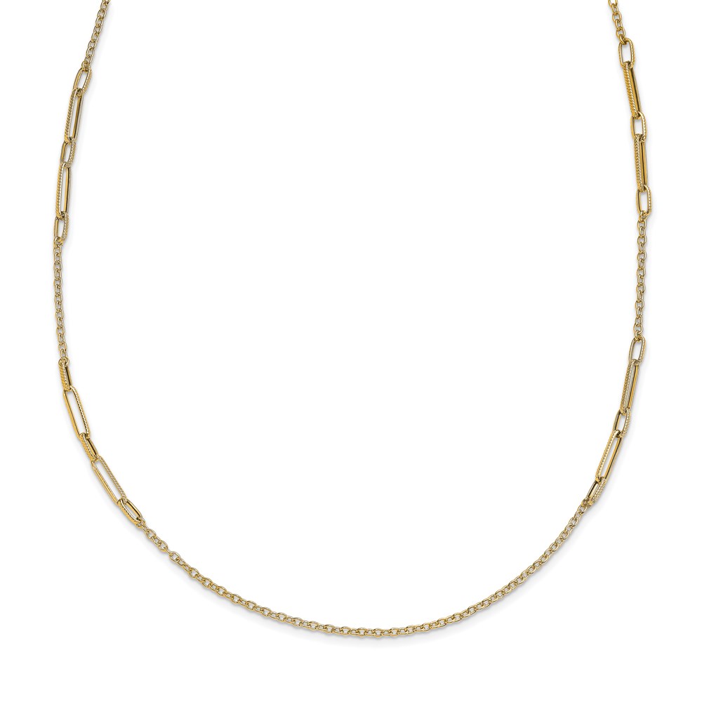 14K Yellow Gold Polished Textured Necklace Johnson Jewellers Lindsay, ON