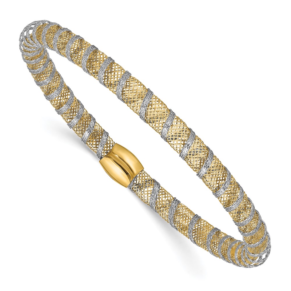 14K Two-Tone Gold Polished Bangle Bracelet Johnson Jewellers Lindsay, ON