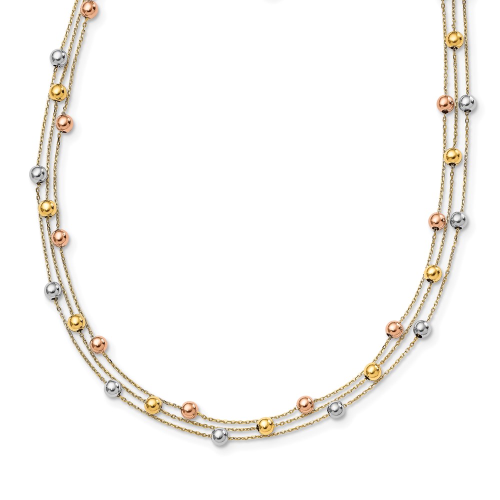 14K Tri-Color Gold Polished Necklace Raleigh Diamond Fine Jewelry Raleigh, NC