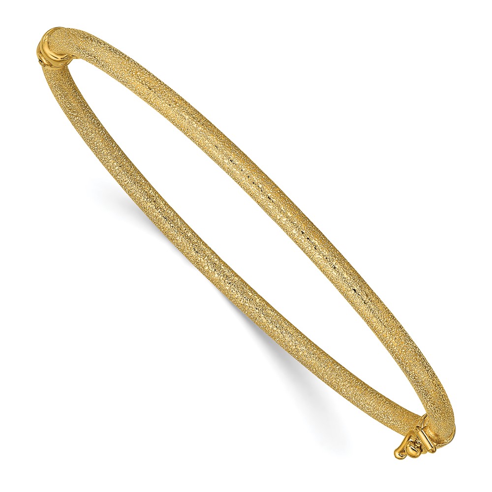14K Yellow Gold Textured Bangle Bracelet Lennon's W.B. Wilcox Jewelers New Hartford, NY