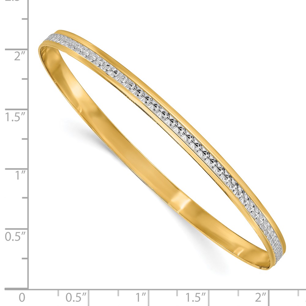 14K Yellow Gold Polished Bangle Bracelet Image 2 Raleigh Diamond Fine Jewelry Raleigh, NC