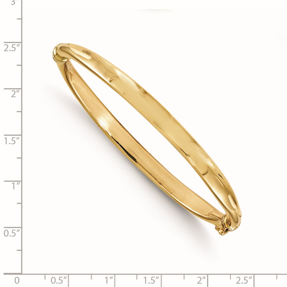 14K Yellow Gold Polished Bangle Bracelet Image 2 Raleigh Diamond Fine Jewelry Raleigh, NC