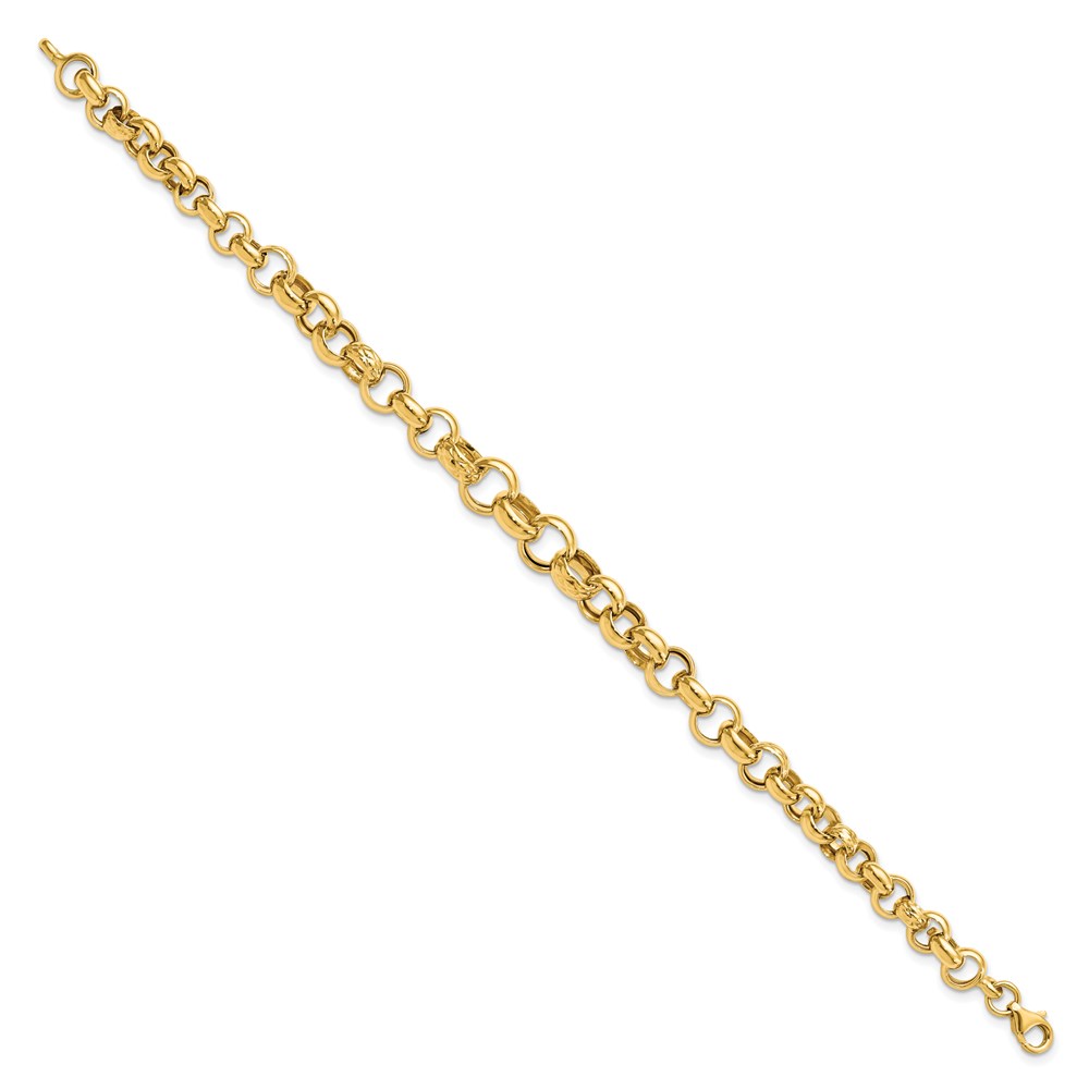 14K Yellow Gold Polished Link Bracelet Image 2 Raleigh Diamond Fine Jewelry Raleigh, NC