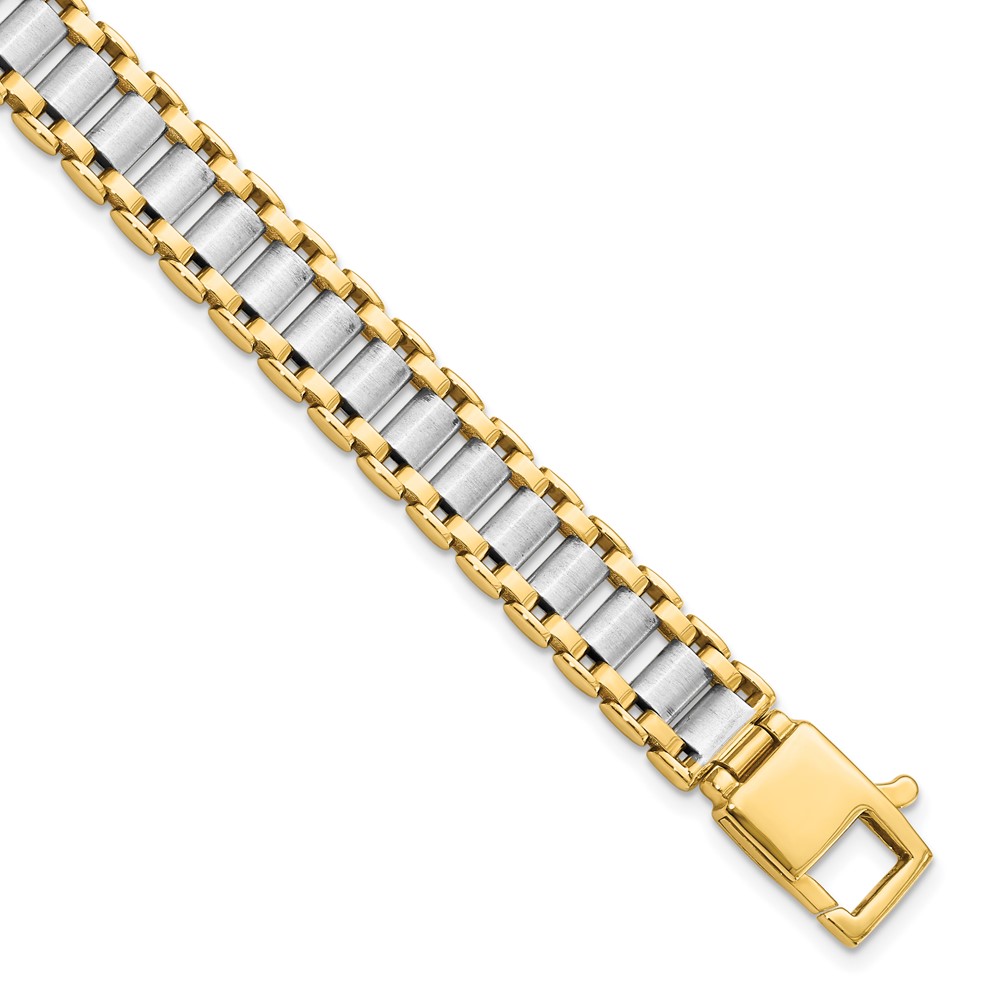14K Two-Tone Gold Polished Men's Bracelet Raleigh Diamond Fine Jewelry Raleigh, NC