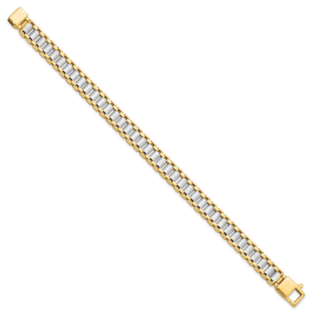 14K Two-Tone Gold Polished Men's Bracelet Image 2 Raleigh Diamond Fine Jewelry Raleigh, NC