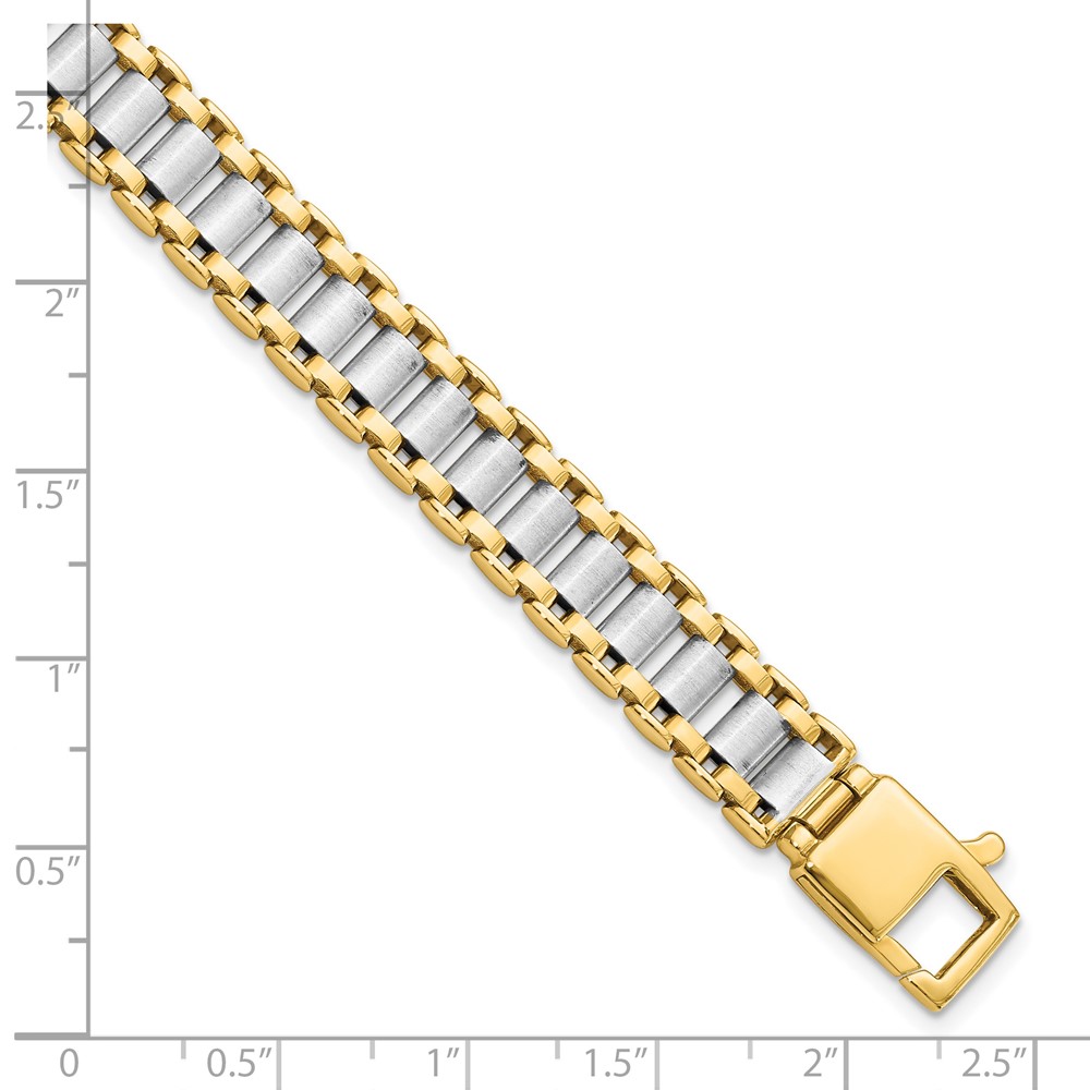 14K Two-Tone Gold Polished Men's Bracelet Image 3 Raleigh Diamond Fine Jewelry Raleigh, NC