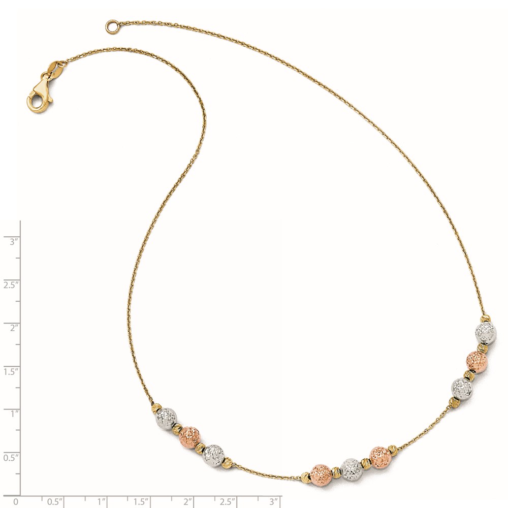 14K Tri-Color Gold Necklace Image 3 Raleigh Diamond Fine Jewelry Raleigh, NC