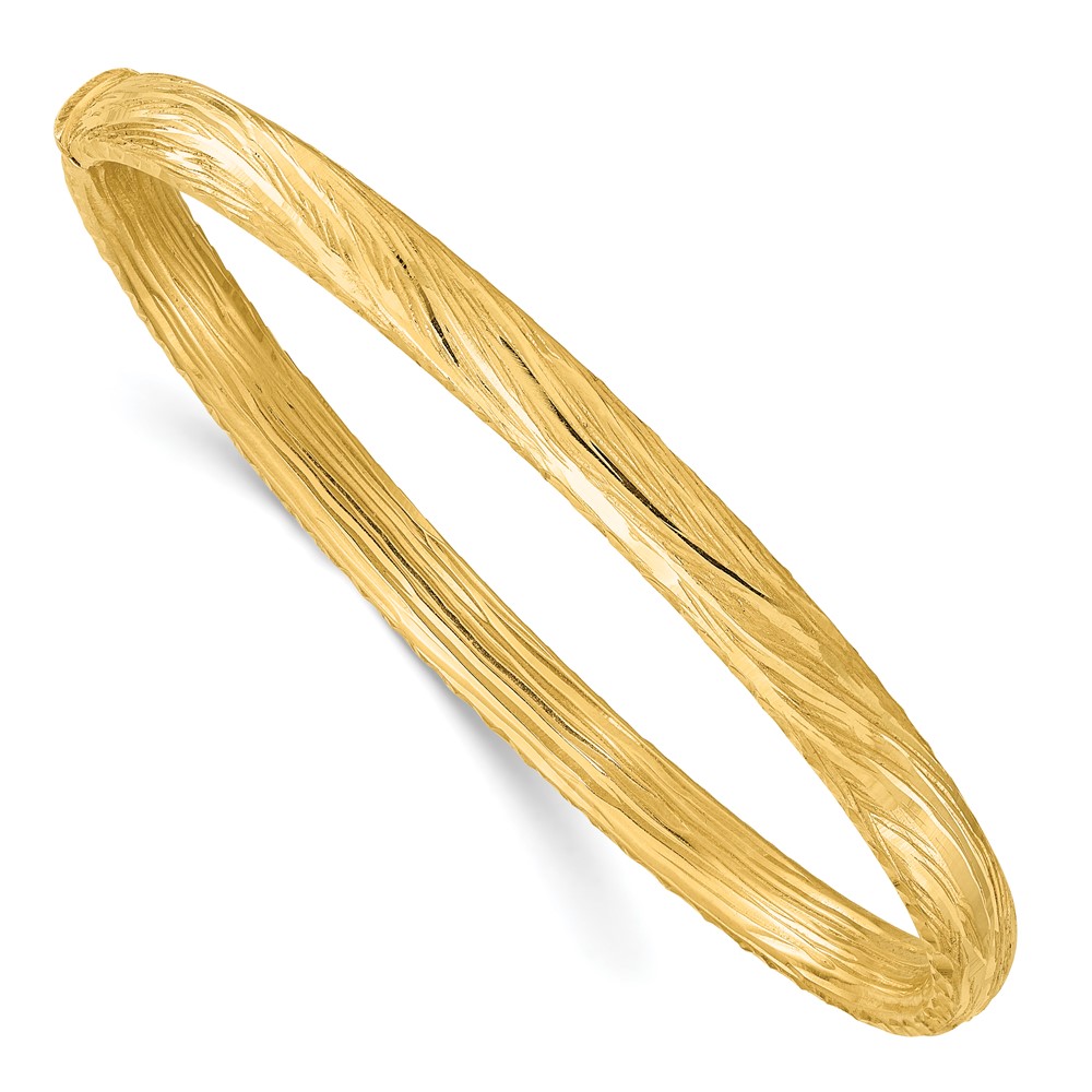 14K Yellow Gold Bangle Bracelet by Leslie