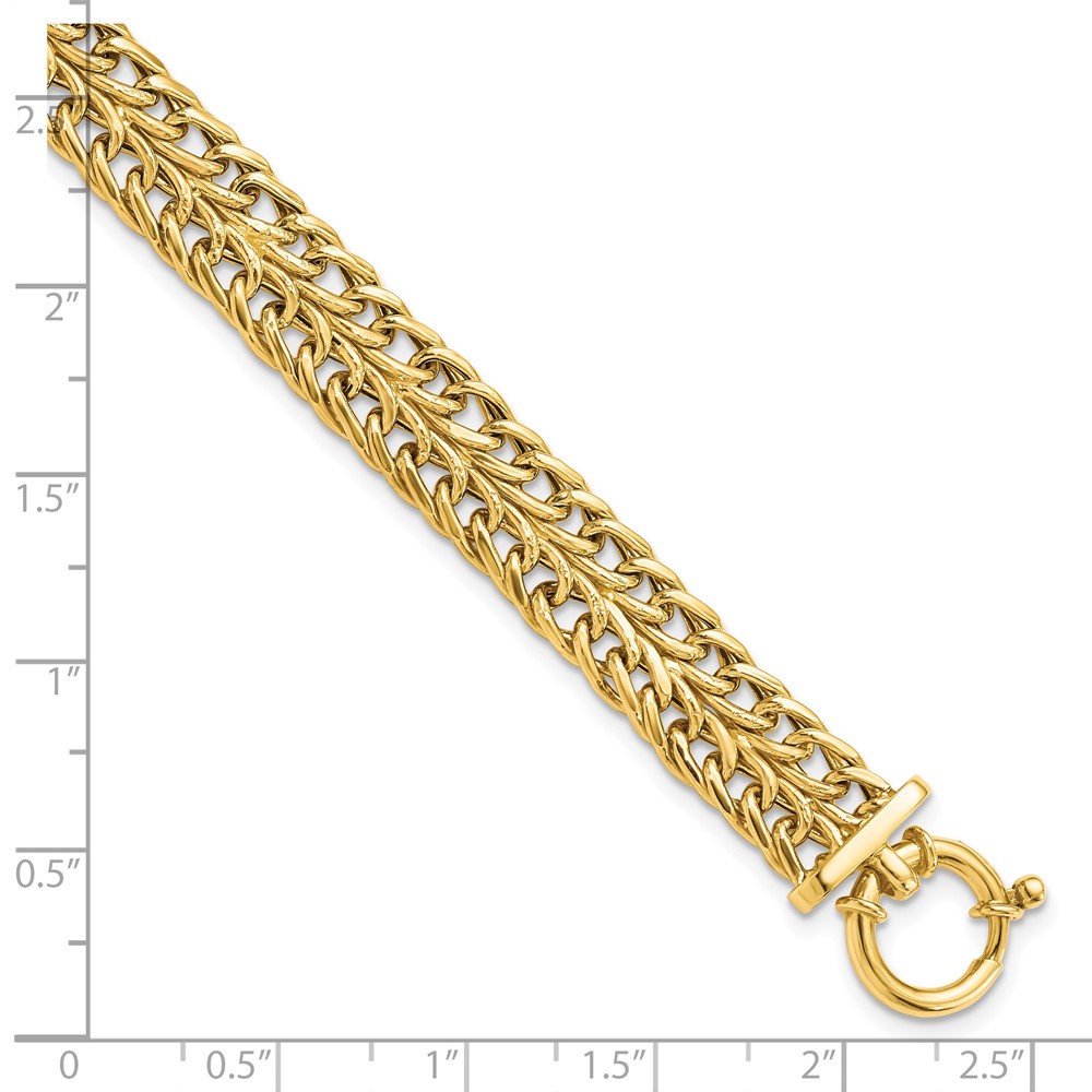 14K Yellow Gold Polished Link Bracelet Image 4 Raleigh Diamond Fine Jewelry Raleigh, NC