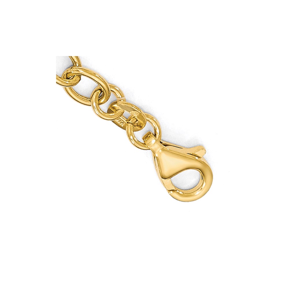 14K Two-Tone Gold Polished Textured Link Bracelet Image 3 Raleigh Diamond Fine Jewelry Raleigh, NC