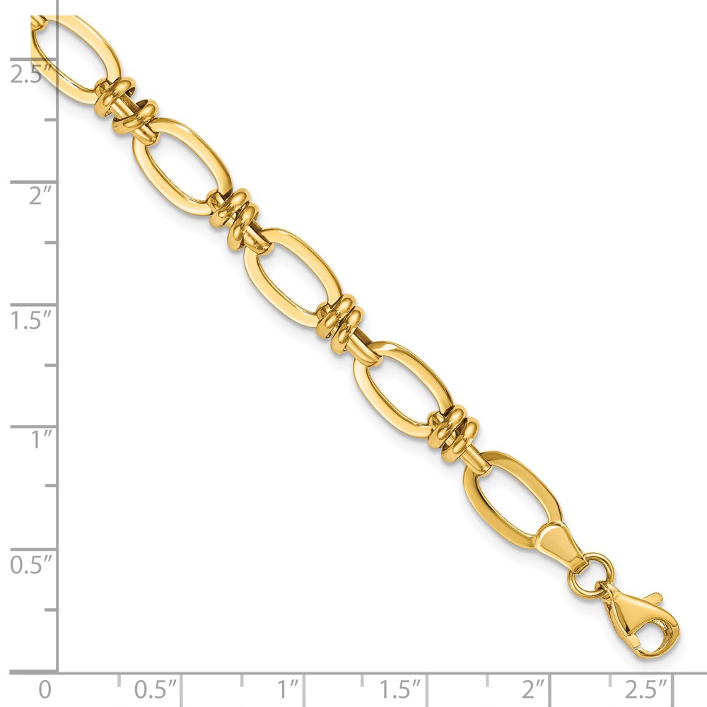 14K Yellow Gold Polished Link Bracelet Image 4 Johnson Jewellers Lindsay, ON