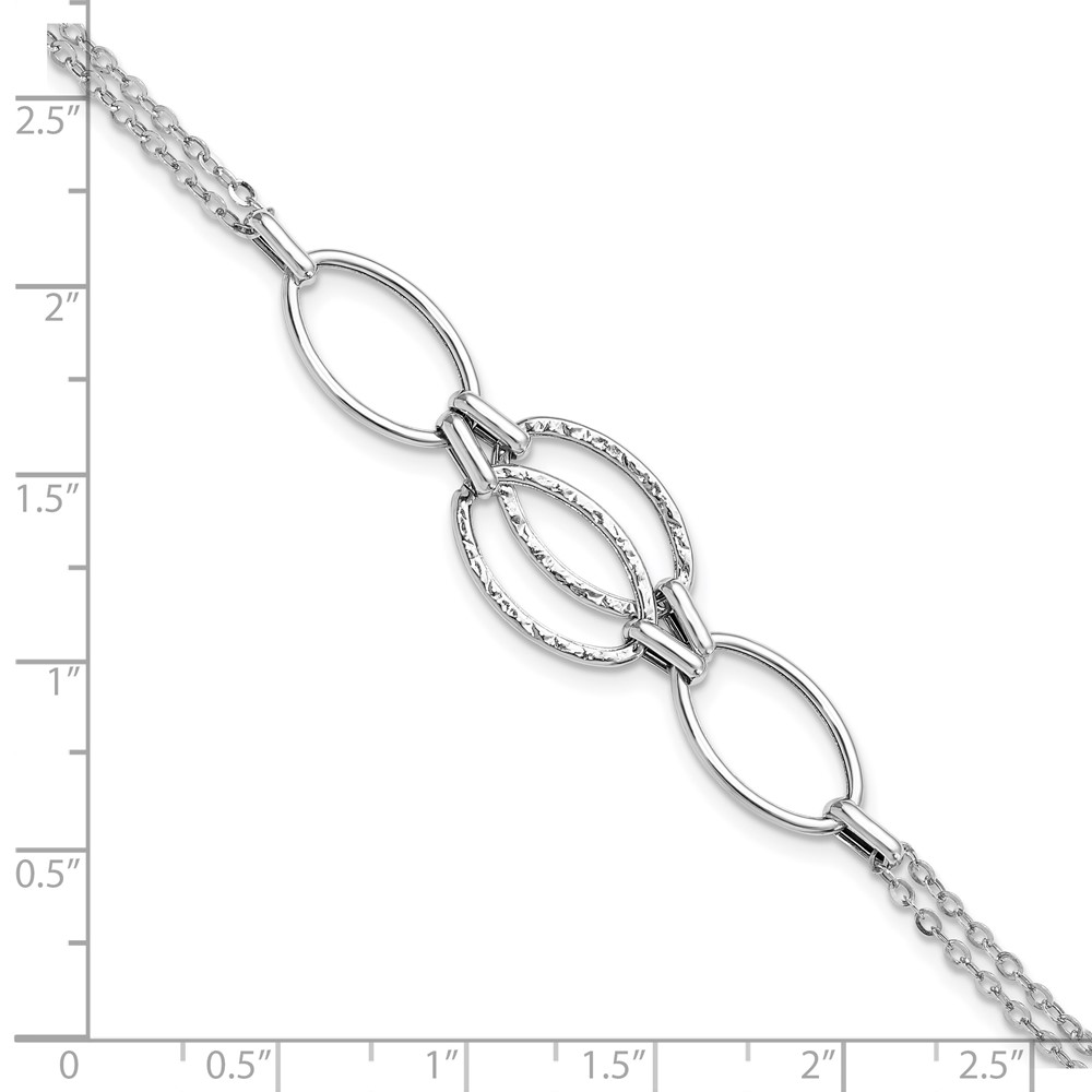 14K White Gold Polished Link Bracelet Image 3 Raleigh Diamond Fine Jewelry Raleigh, NC