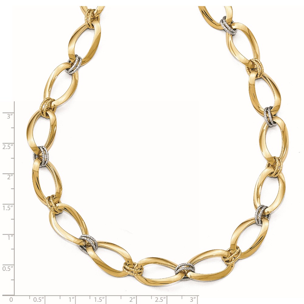 14K Two-Tone Gold Polished Necklace Image 3 Johnson Jewellers Lindsay, ON
