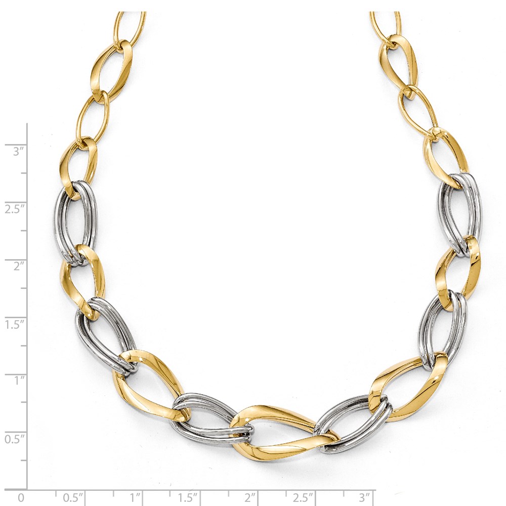 14K Two-Tone Gold Polished Necklace Image 3 Raleigh Diamond Fine Jewelry Raleigh, NC