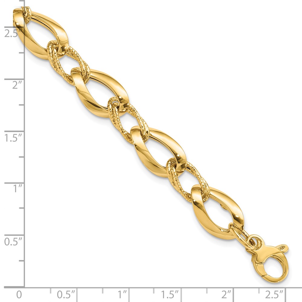 14K Yellow Gold Polished Link Bracelet Image 4 Johnson Jewellers Lindsay, ON