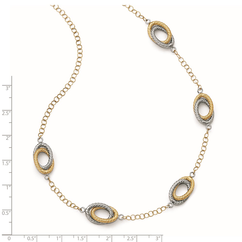14K Two-Tone Gold Necklace Image 2 Raleigh Diamond Fine Jewelry Raleigh, NC