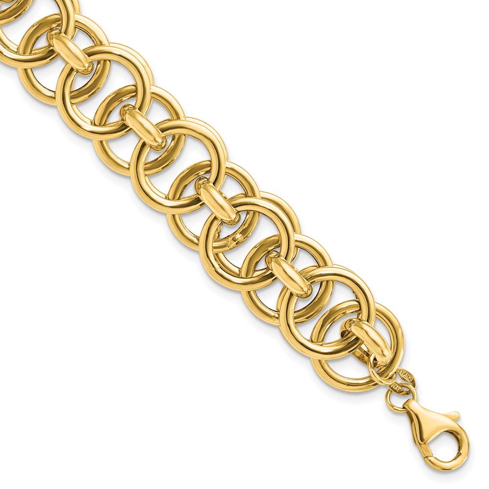 14K Yellow Gold Link Bracelet Raleigh Diamond Fine Jewelry Raleigh, NC