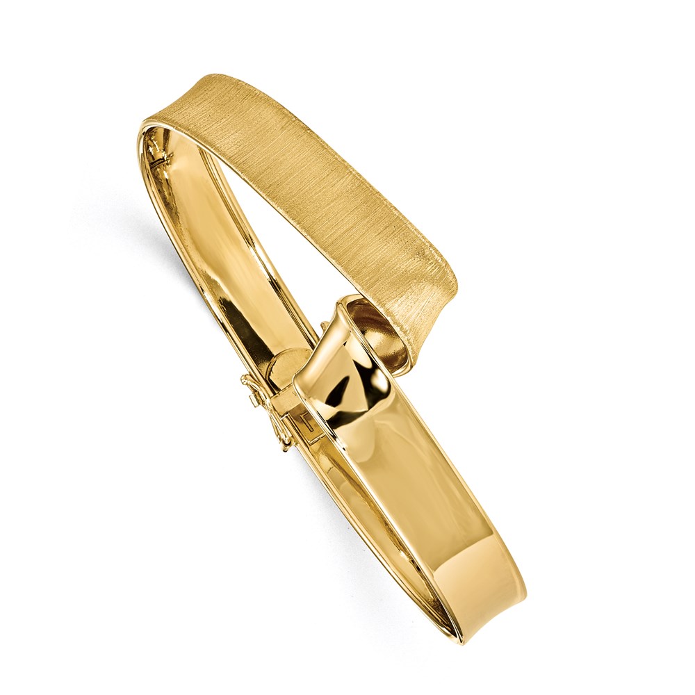 14K Yellow Gold Polished Twisted Bangle Bracelet Johnson Jewellers Lindsay, ON