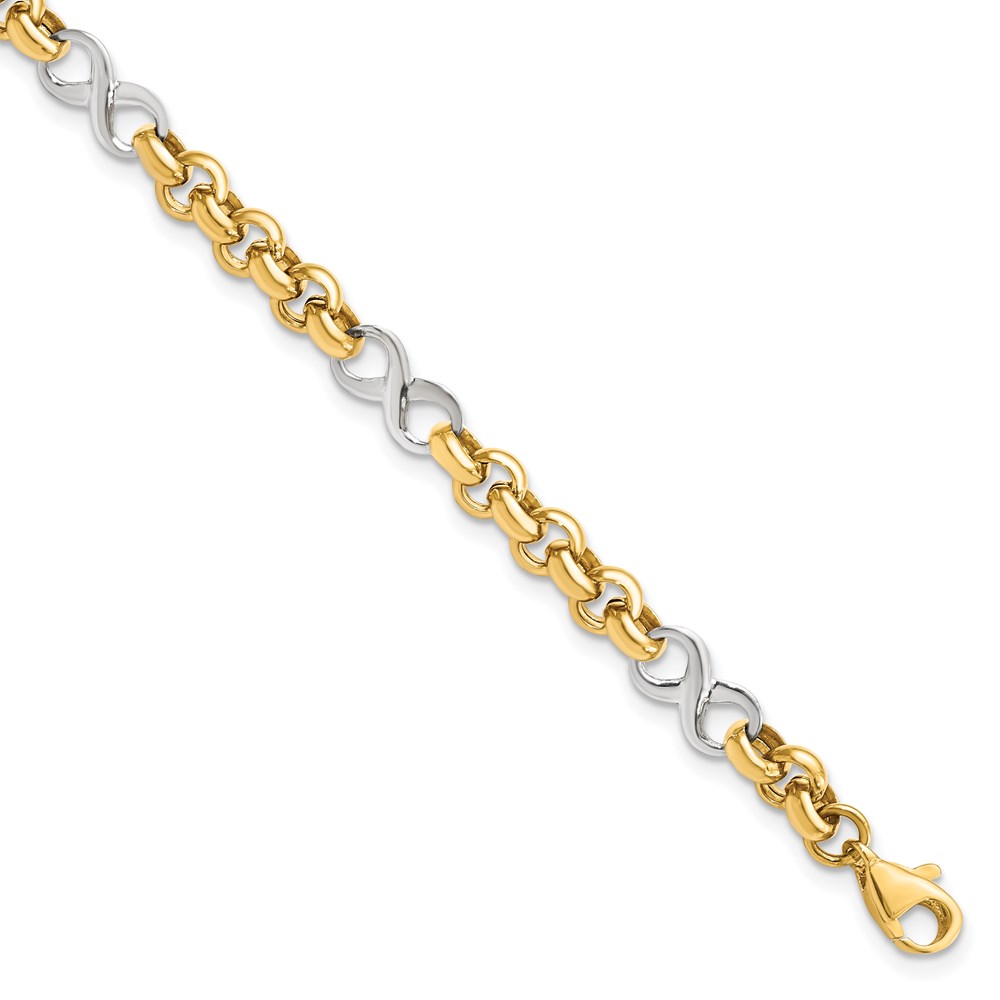 14K Two-Tone Gold Polished Bracelet Lennon's W.B. Wilcox Jewelers New Hartford, NY