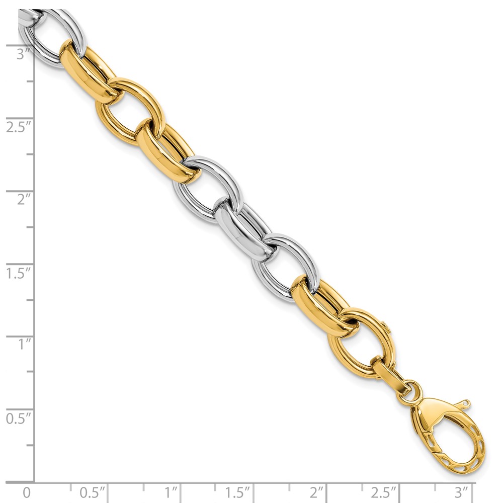 14K Two-Tone Gold Polished Link Bracelet Image 4 Johnson Jewellers Lindsay, ON