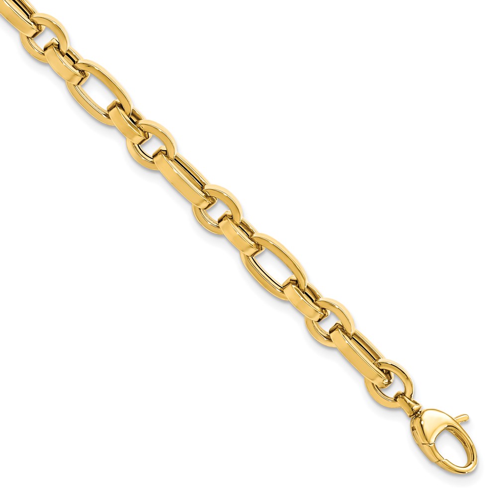 14K Yellow Gold Polished Link Bracelet Raleigh Diamond Fine Jewelry Raleigh, NC