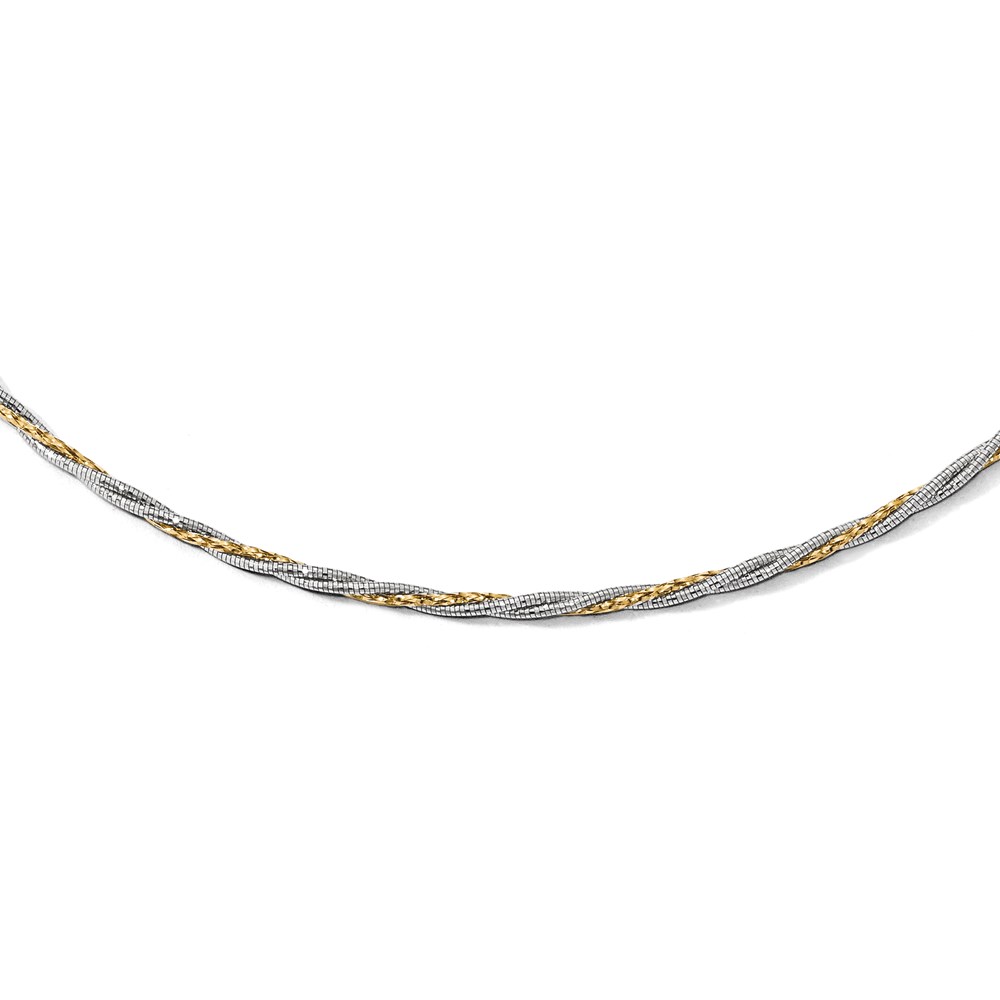14K Two-Tone Gold Polished Necklace S.E. Needham Jewelers Logan, UT