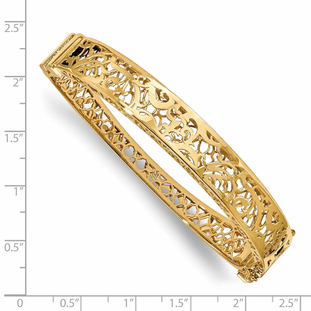 14K Yellow Gold Polished Bangle Bracelet Image 3 Lennon's W.B. Wilcox Jewelers New Hartford, NY