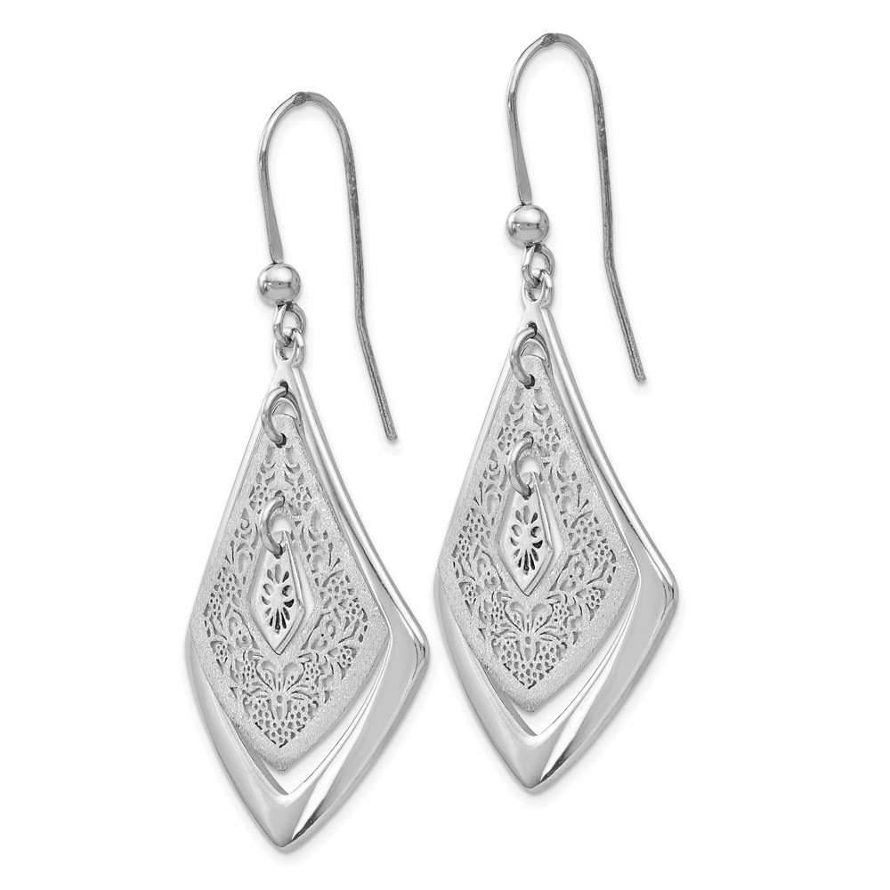 Sterling Silver Polished Dangle Earrings Image 2 A. C. Jewelers LLC Smithfield, RI