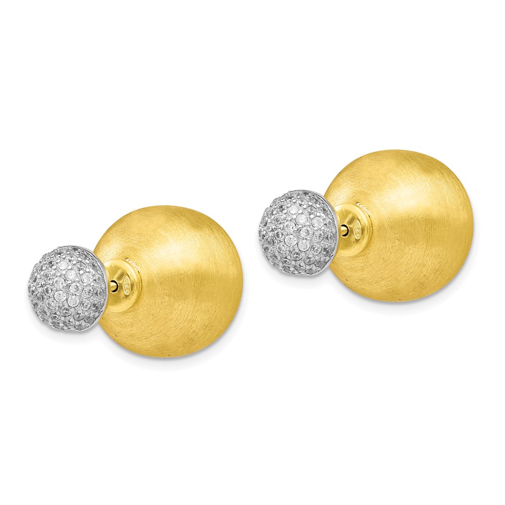 Gold-Tone Sterling Silver Earrings Image 2 Brummitt Jewelry Design Studio LLC Raleigh, NC