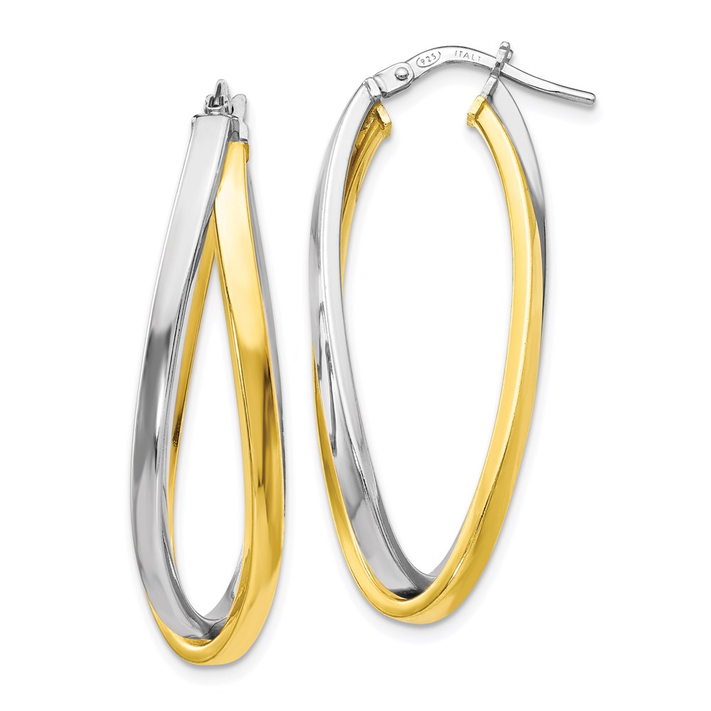 Gold-Tone Sterling Silver Polished Hoop Earrings Brummitt Jewelry Design Studio LLC Raleigh, NC