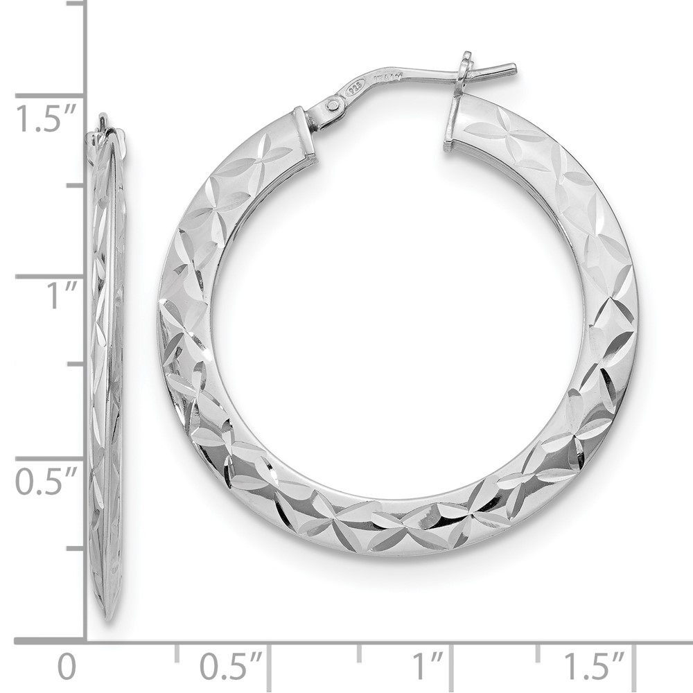 Sterling Silver Polished Hoop Earrings Image 3 Brummitt Jewelry Design Studio LLC Raleigh, NC