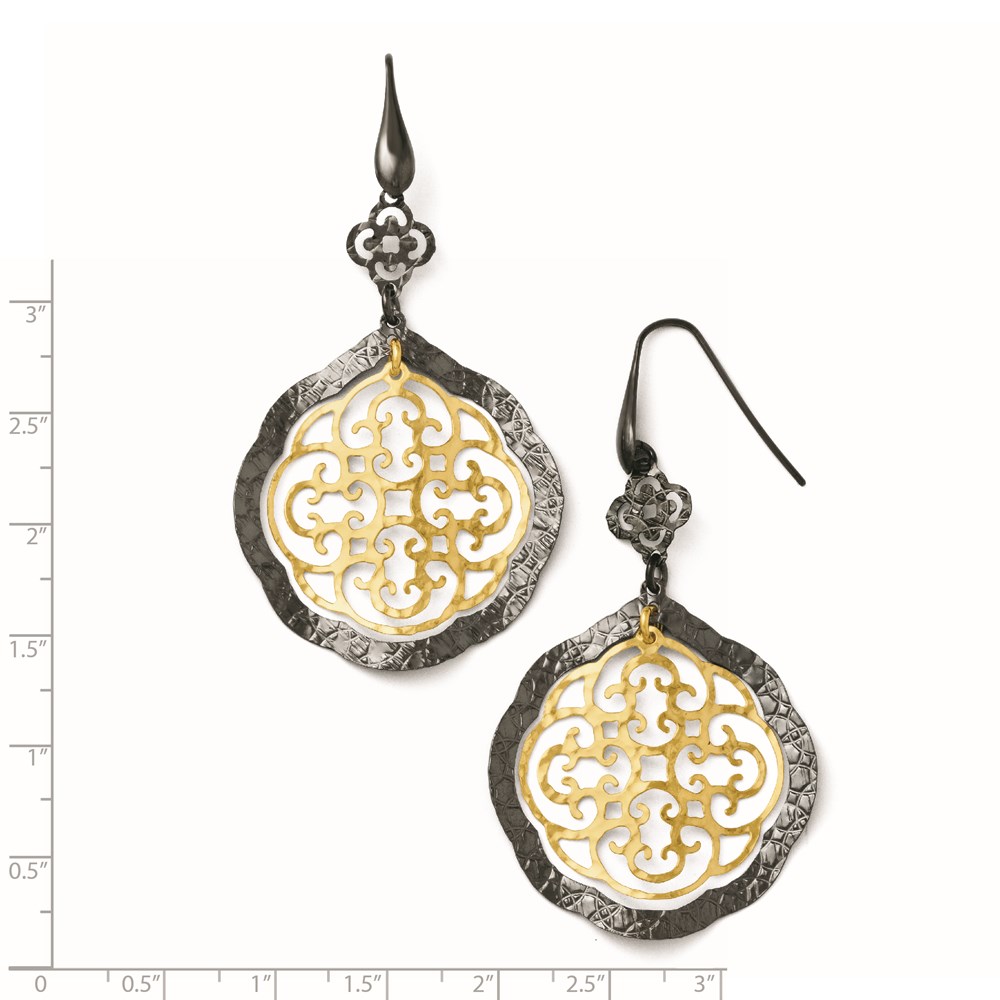 Gold-Tone Sterling Silver Earrings Image 3 Lennon's W.B. Wilcox Jewelers New Hartford, NY