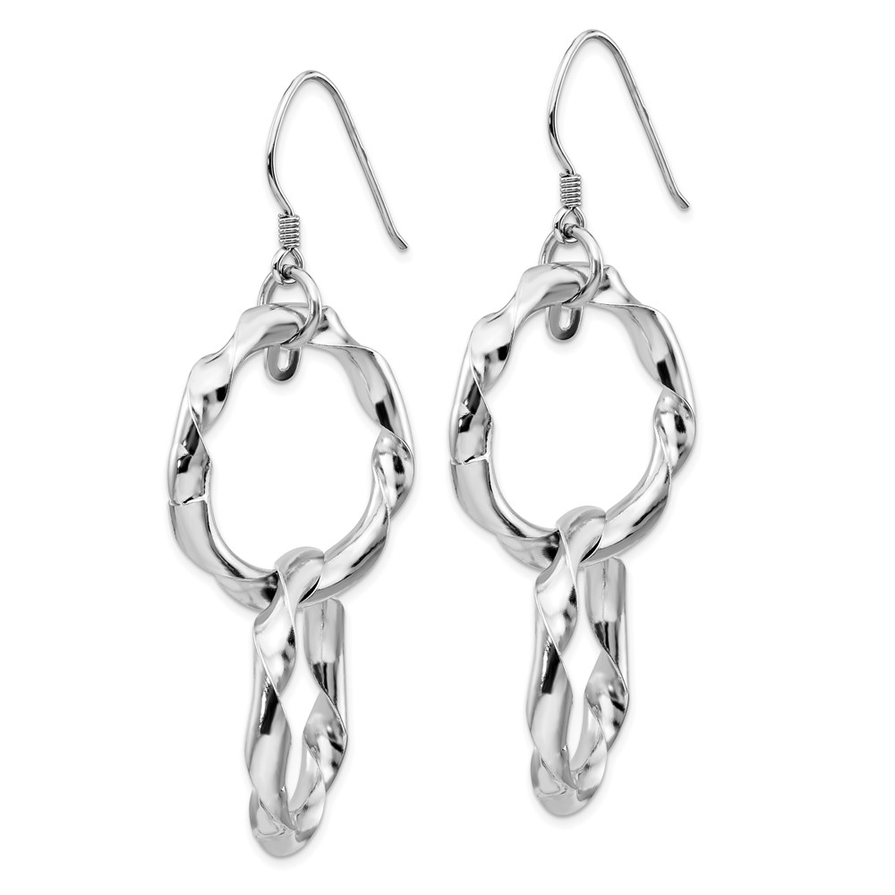Sterling Silver Polished Dangle Earrings Image 2 A. C. Jewelers LLC Smithfield, RI