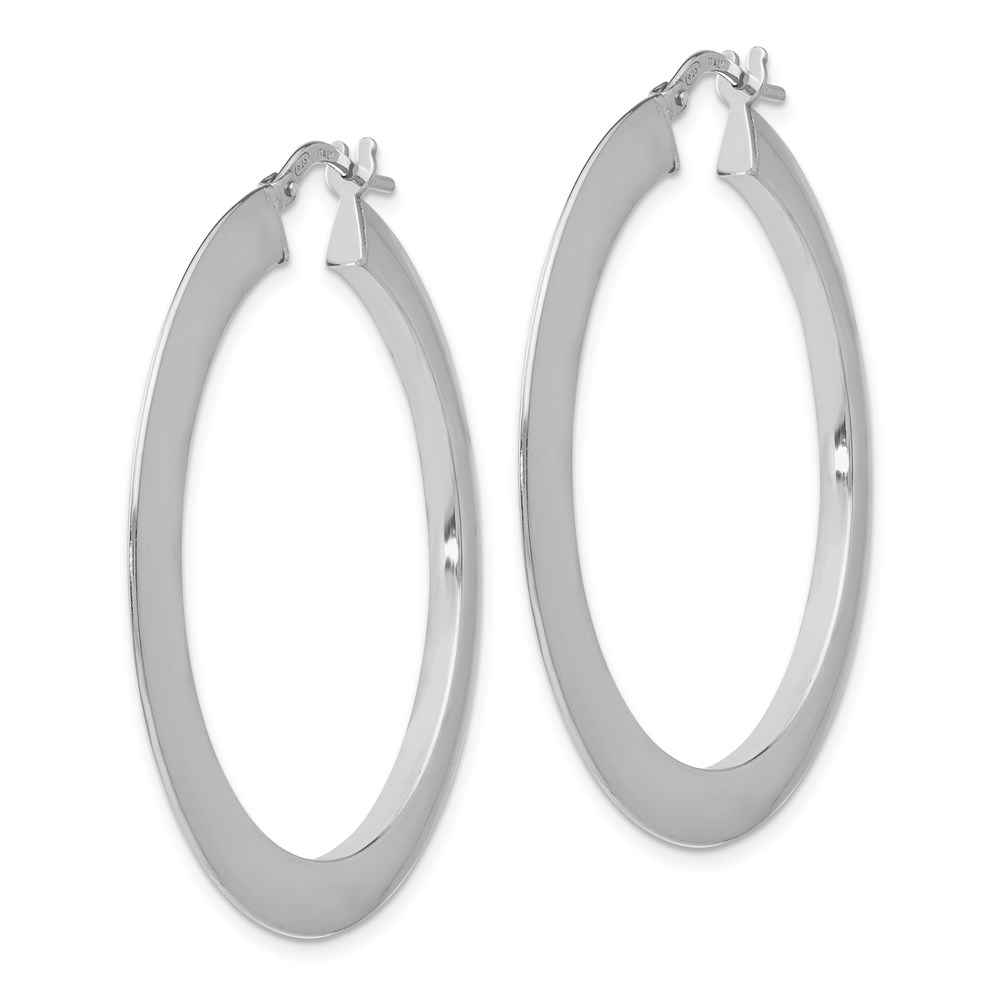 Sterling Silver Polished Hoop Earrings Image 2 Lennon's W.B. Wilcox Jewelers New Hartford, NY