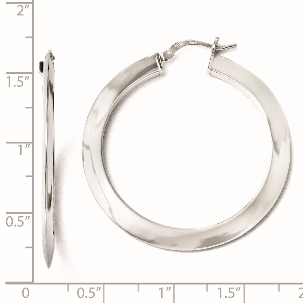 Sterling Silver Polished Hoop Earrings Image 3 Lennon's W.B. Wilcox Jewelers New Hartford, NY