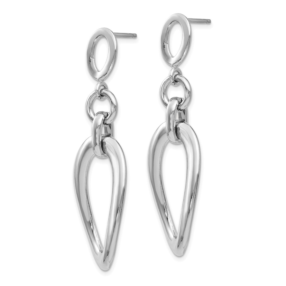 Sterling Silver Polished Dangle Earrings Image 3 A. C. Jewelers LLC Smithfield, RI