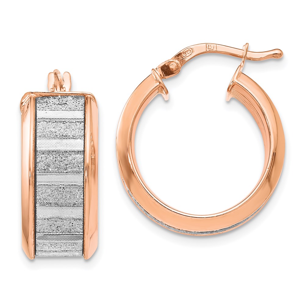 sterling silver rose gold hoop earrings