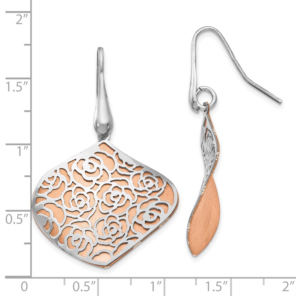 Sterling Silver Polished Textured Earrings Image 3 A. C. Jewelers LLC Smithfield, RI